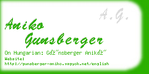 aniko gunsberger business card